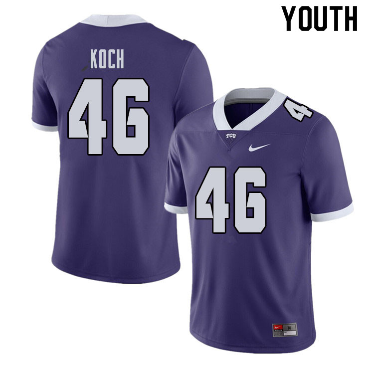 Youth #46 Connor Koch TCU Horned Frogs College Football Jerseys Sale-Purple - Click Image to Close